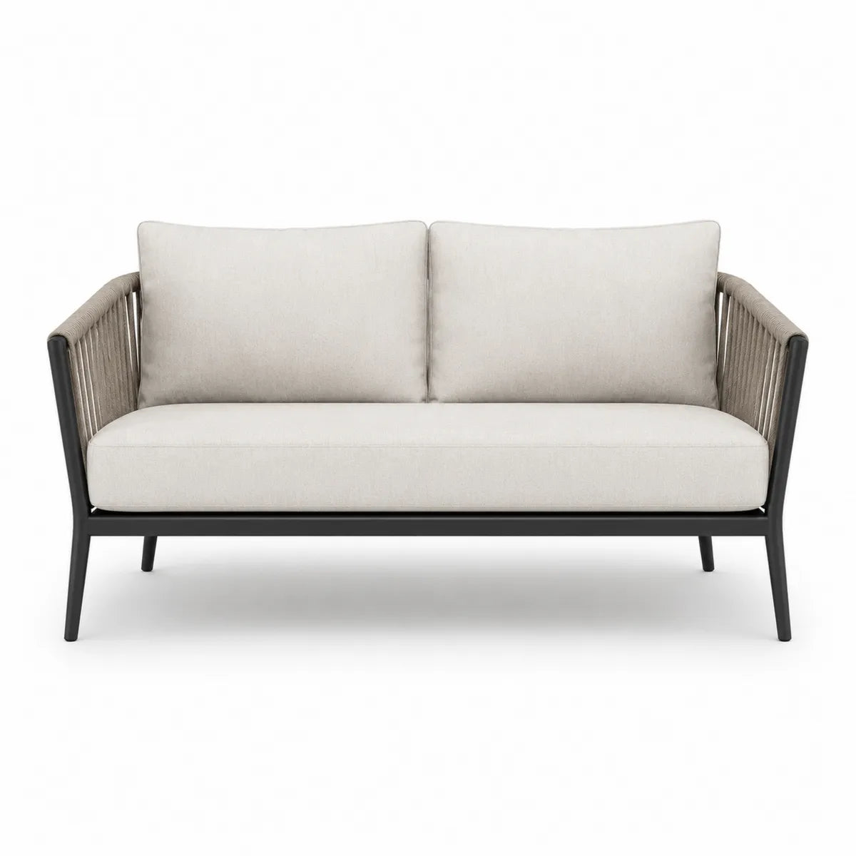Sofa trzyosobowa z tkaniny poliestrowej i aluminium 180 cm