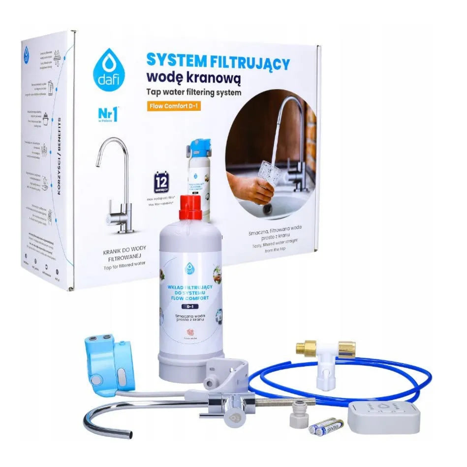 Dafi, Zlew kuchenny, wbudowany, Filtr, System filtrowania wody z FLOW COMFORT System filtrowania wody
