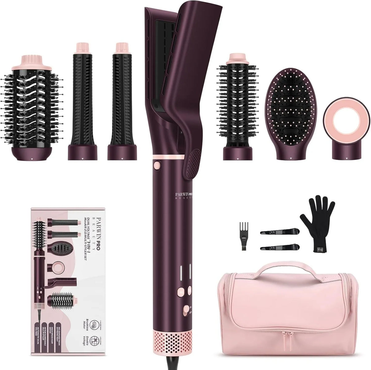 Suszarka do włosów, 28 mm, praca automatyczna, PARWIN PRO BEAUTY MaxAIR 2.0 Airstyler, zestaw do stylizacji włosów, automatyczne zwijanie