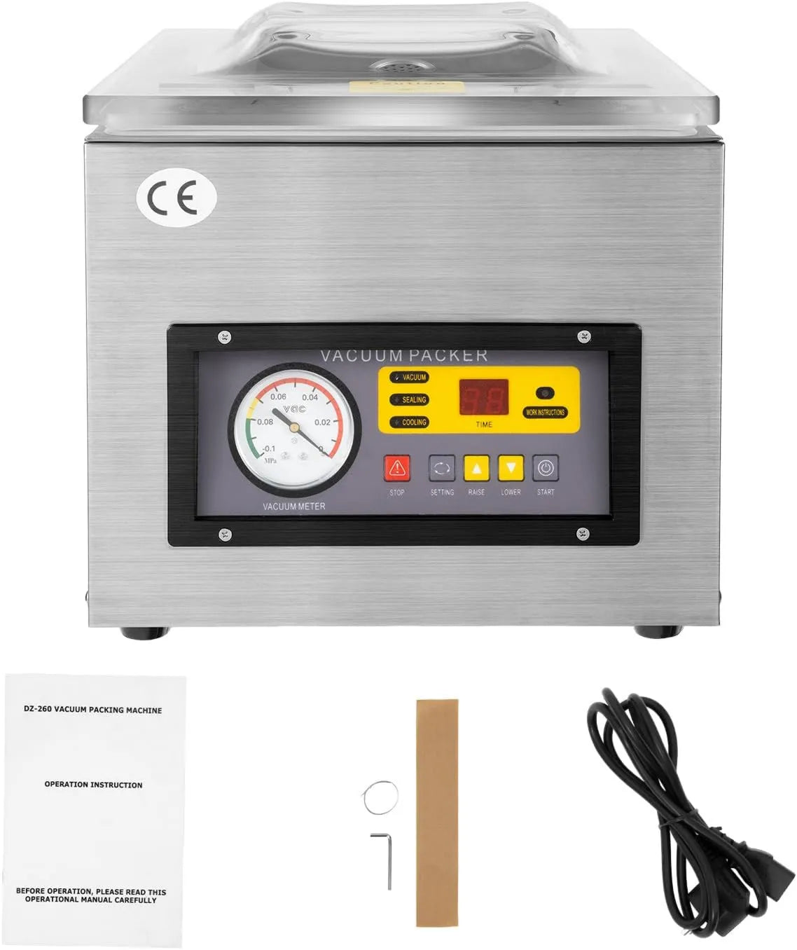 UESUENYENS pakowarka próżniowa, Maszyna do pakowania, 120 W, 80 dB, 5, 5 l, profesjonalna stal nierdzewna, do suchej i mokrej eksploatacji