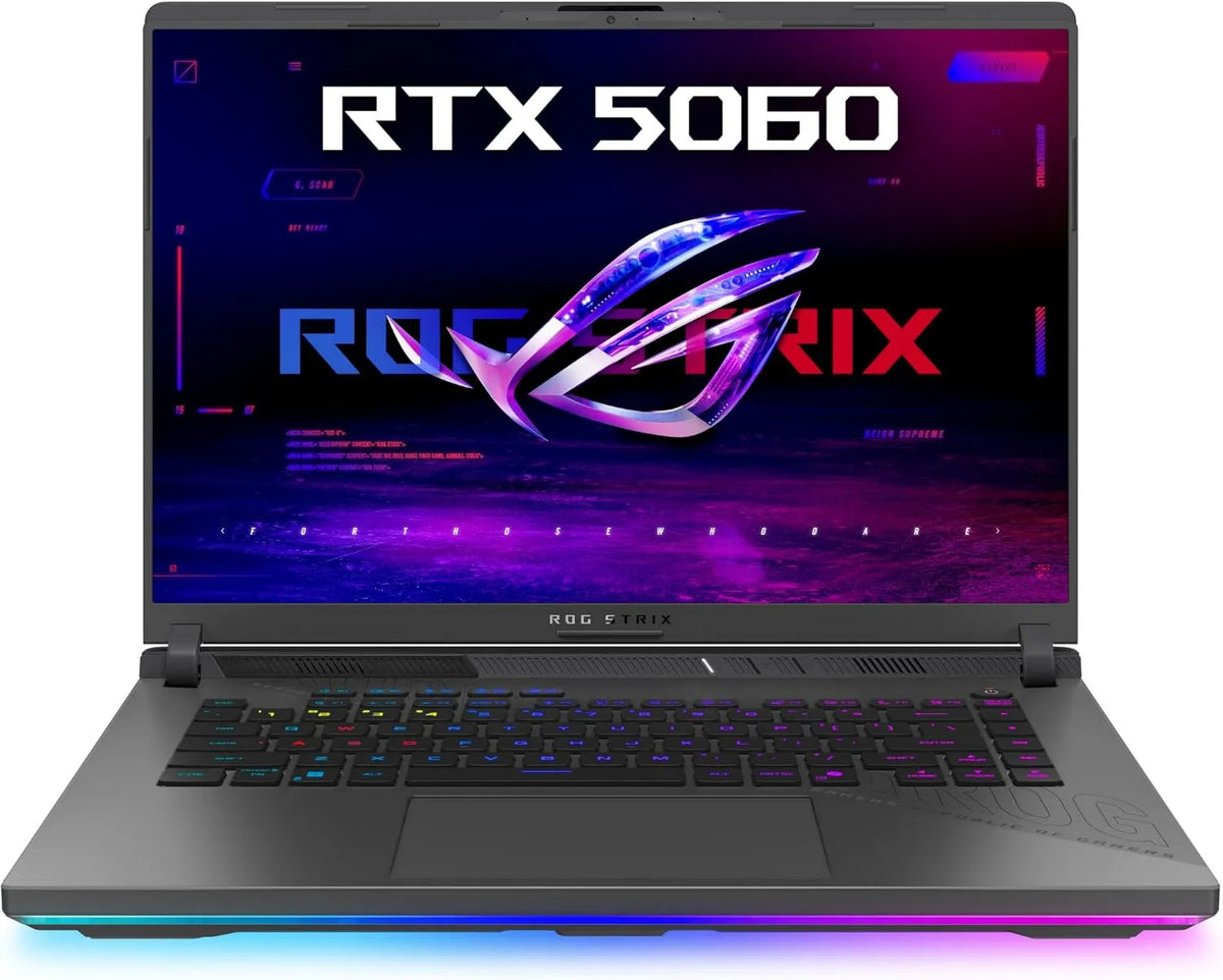 G16 G614FM laptop, 165 Hz, ASUS ROG Strix laptop, AMD Ryzen 9 9955HX, NVIDIA RTX 5060, Win11 Home, Eclipse Gray