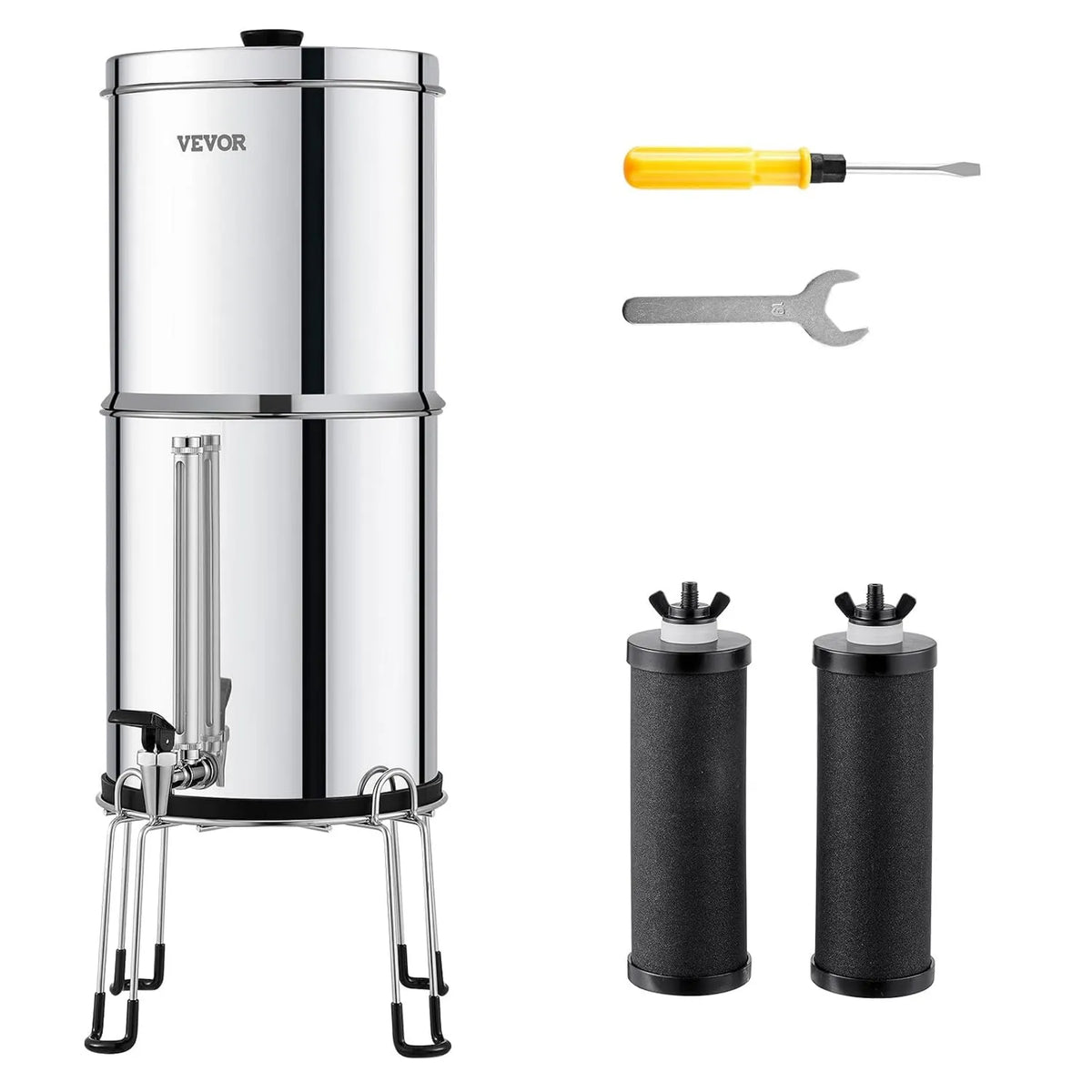 VEVOR, Kuchnia Bańka, 8, 5 l, Stal nierdzewna 304, System filtrowania wody przez Gravity 8, 2 Filtry węglowe