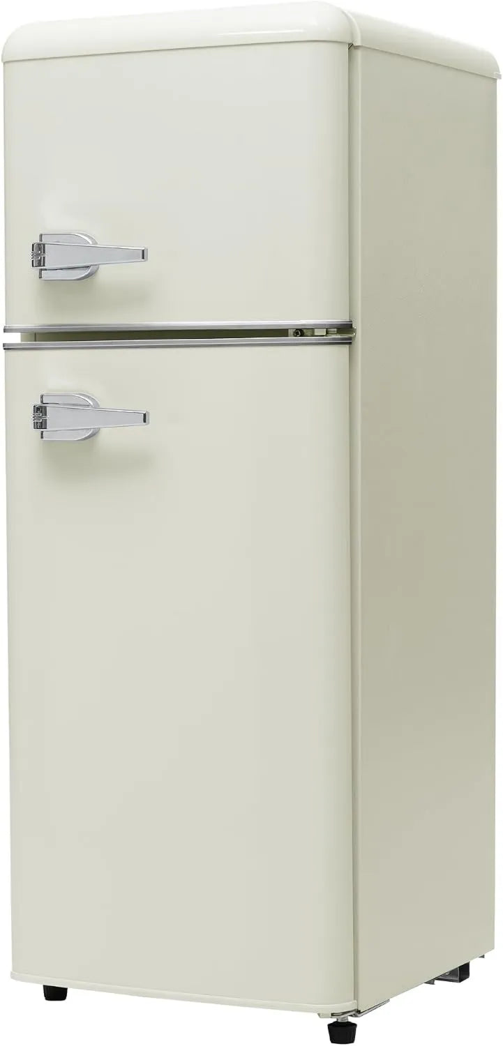 Lodówka z zamrażarką, 105,5 cm, 41 cm, 45 dB, Lodówka w stylu retro, lodówko-zamrażarka, całkowita pojemność 92 litrów