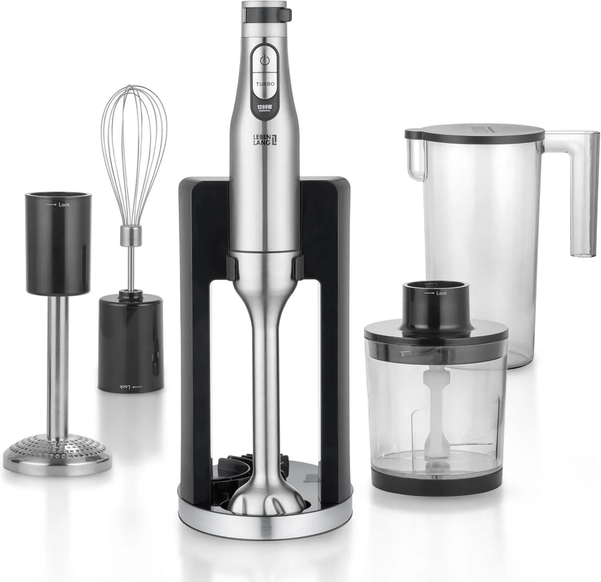 LEBENLANG blender ręczny, Mikser, 1200 W, LEWENLANG, profesjonalny, elektryczny mikser, zestaw do nurkowania Premium 1200 W
