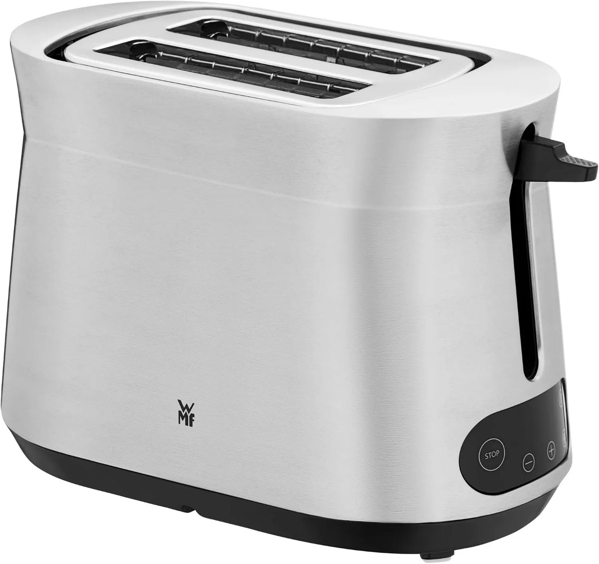 WMF toster, 980 W, 10 poziomów, stal nierdzewna, Kineo toster ze stali nierdzewnej, toster z podwójną szczeliną z nasadką do bułek