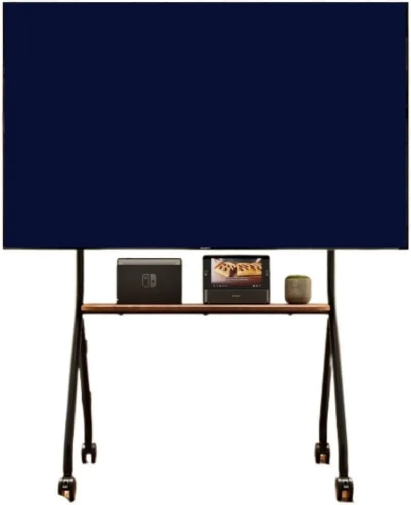 CVdrtyED, Szafka TV, 75 cali, 600x400 Mm, koła poruszające się, czarne, do 110 Lb, uchwyt TV TV Toczenie z półki AV, Regulowana wysokość