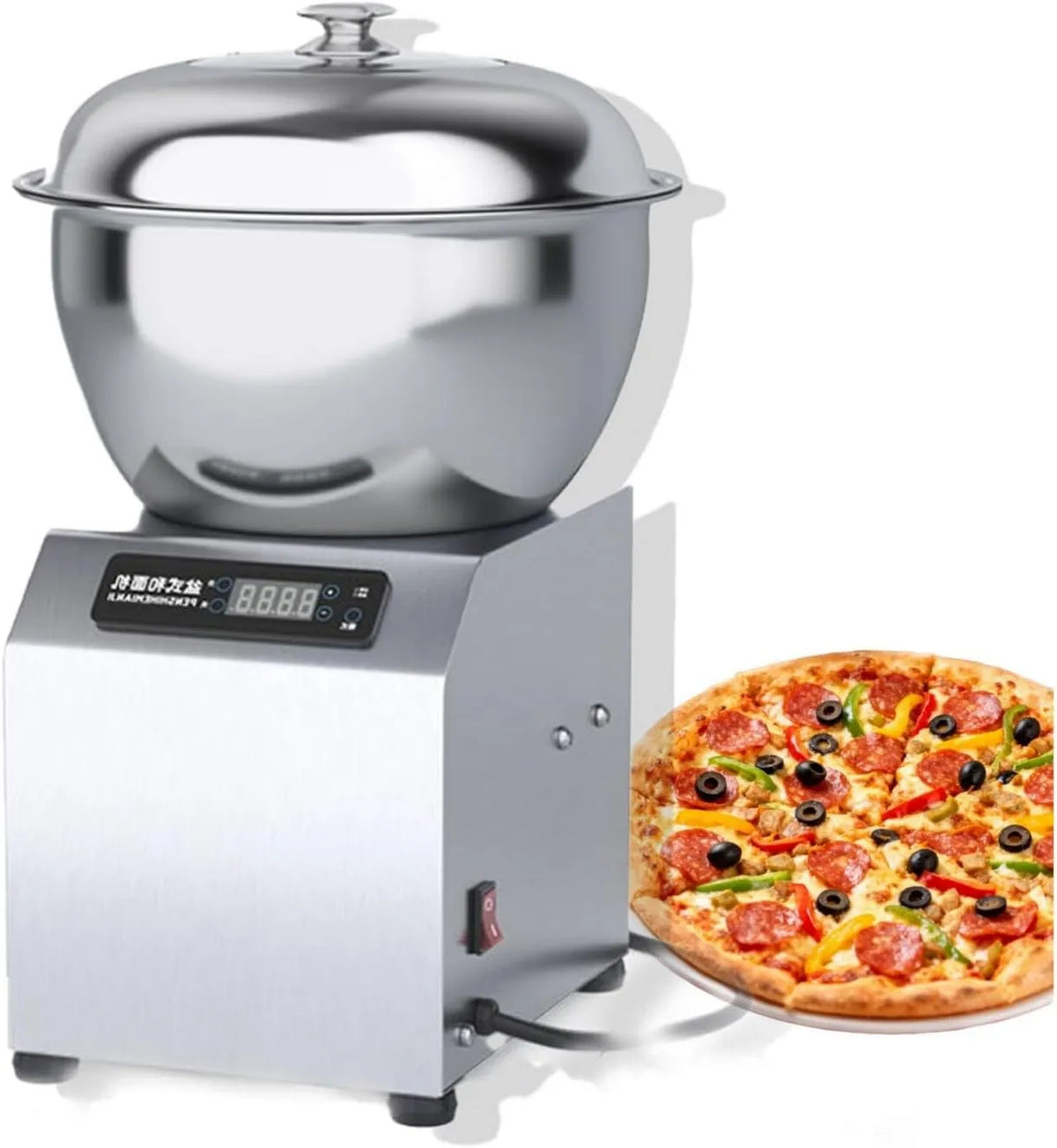 Generic, Podwójny piec rotacyjny i elektryczny Spiral, idealny do ciast i pizzy w domu, Miska ze stali nierdzewnej i pokrywa szklana