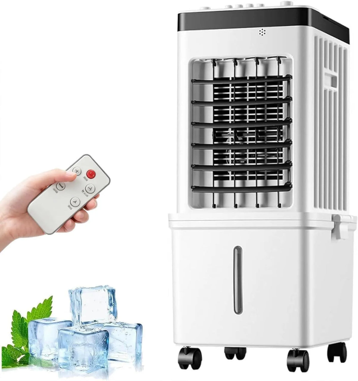 Générique klimatyzator przenośny, 3- in-1, 60 cm, 3 prędkości, duży zbiornik, cichy, wymienny, biały, Cichy odświeżacz do pokoju biurowego 3 w 1