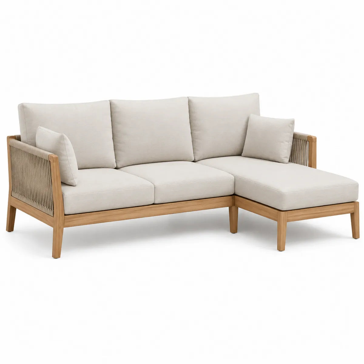 Narożnik ogrodowy z poduszkami tkanina teak 250cm