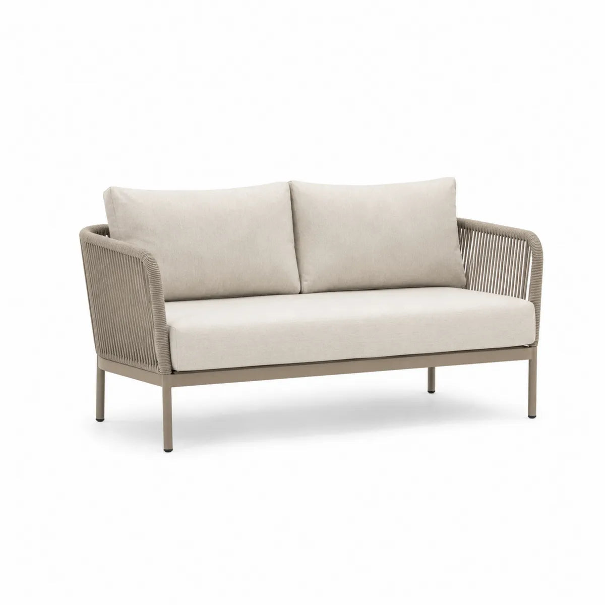 Sofa ogrodowa piaskowa metal 180 cm