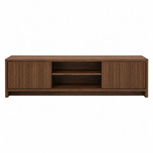 Szafka RTV drewniana z litego drewna brązowa 180x45x40 cm