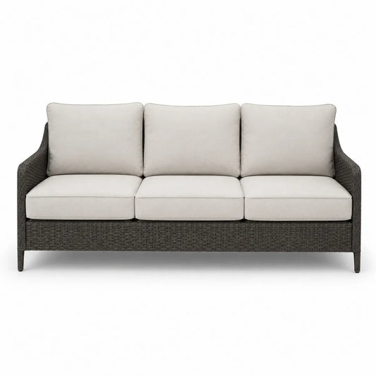 Sofa ogrodowa trzyosobowa z technorattanu z poduszkami