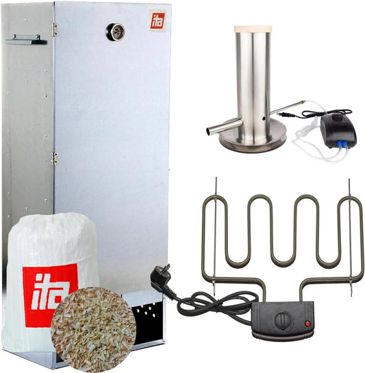 ITA, Grzejnik elektryczny, 111 cm, stal stopowa, 7003 palacz elektryczny, komora dymna XL z termometrem, jakość UE