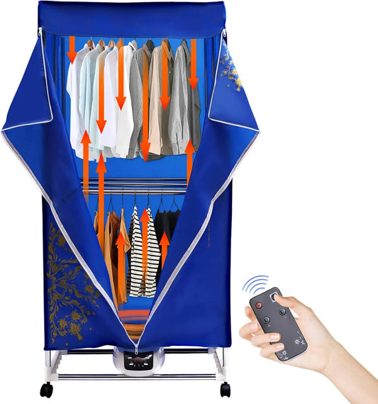Suszarka do ubrań, 1500 W, 15 kg, 240 min, zdalne sterowanie, Elektryczna suszarka do prania, 1200-1500 W, przenośna szafa na ubrania