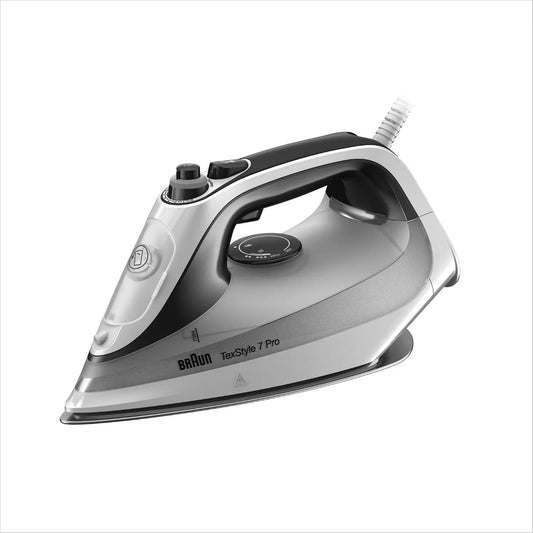 Braun żelazko parowe, 50 g / min 220 g / min Biały / Niebieski, Żelazo do Overpass High Performance para, TexStyle 7 Pro, Płyty próżniowe Continuous do 50 g / min, Efekt ciśnienia 50 g/min 220 g/min