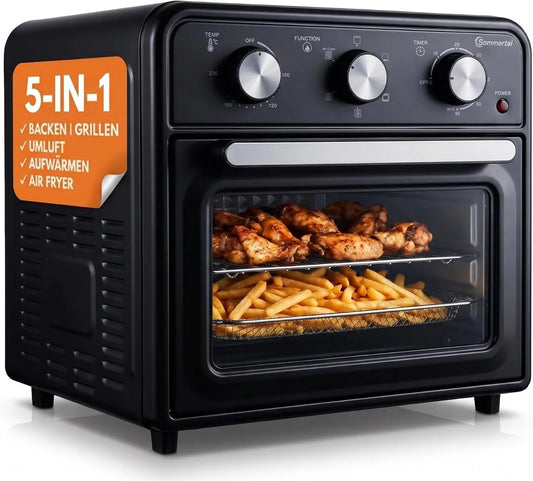 Sommertal mini piekarnik, Pizza piekarnik elektryczny, 20 l, 1800 W, 100 do 230°C, licznik czasu, grill, kompaktowy, do gotowania, mały piekarnik stołowy z funkcją Airfryer