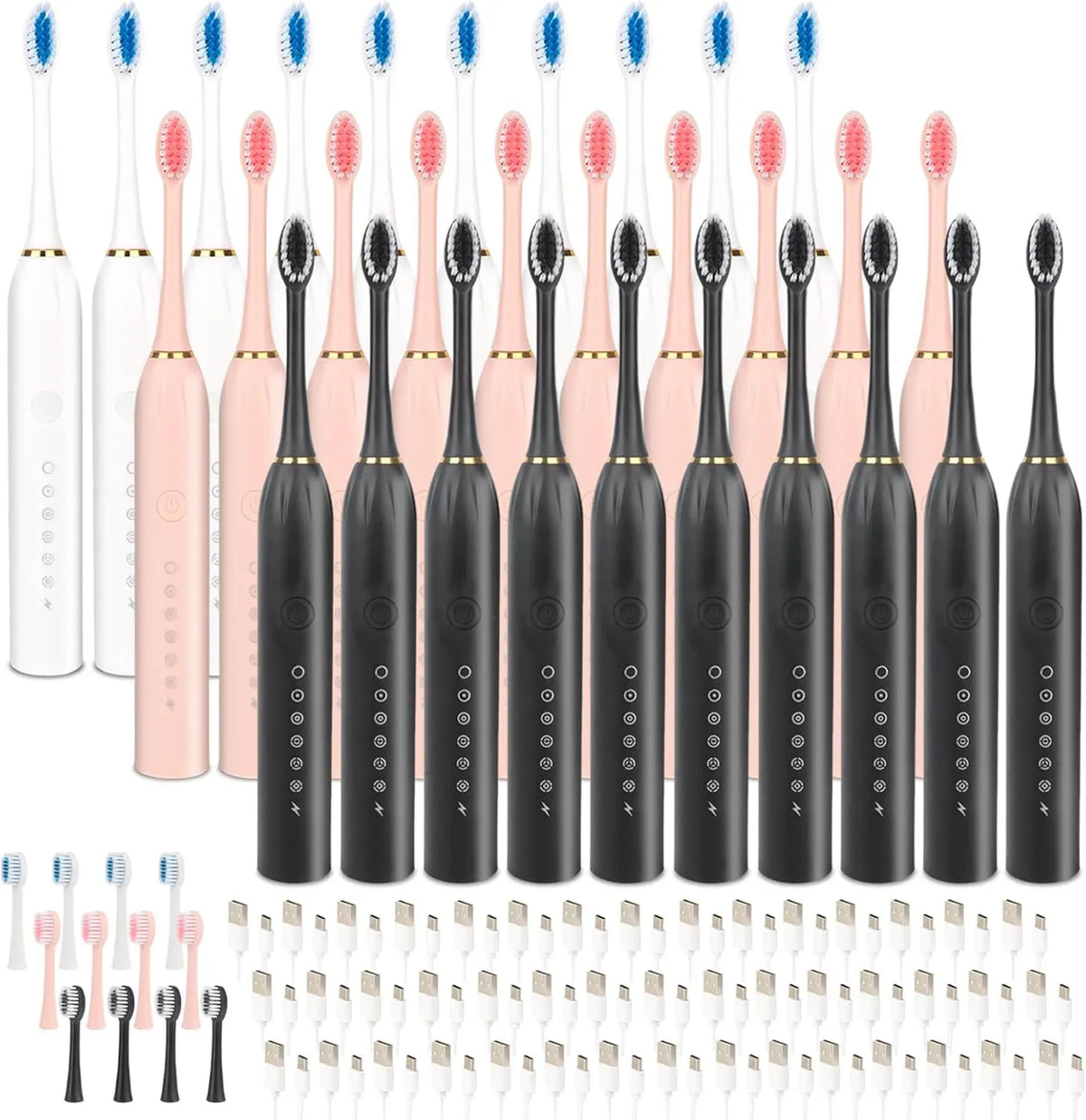 Generic, Szczotka IPX7, IP65, zegar, 6 trybów, dla dorosłych, ładowana z 4 głowicami szczotki