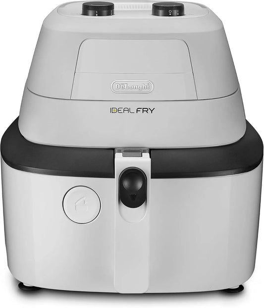 De'Longhi FH2101.W frytkownica, 1.25 kg, IDEALFRY Frytkownica na gorące powietrze, lekkie i zdrowe smażenie, ręczny panel sterowania, zdejmowana wanna