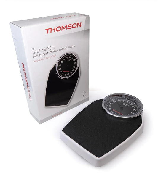 THOMSON, Taca antypoślizgowa, Mechanika Pes- Person bez stożka, Masa Trad 2, Duży 17 cm Livible Dial, Zakres do 160 kg, Czarny