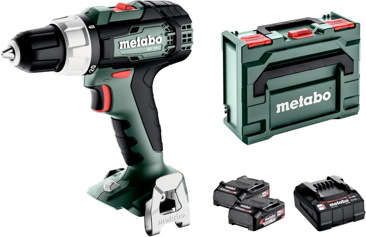Metabo wiertarka, 1,6 kg, zasilanie akumulatorowe, BS 18 L wiertarko-wkrętarka akumulatorowa, w zestawie akumulator i walizka z tworzywa sztucznego
