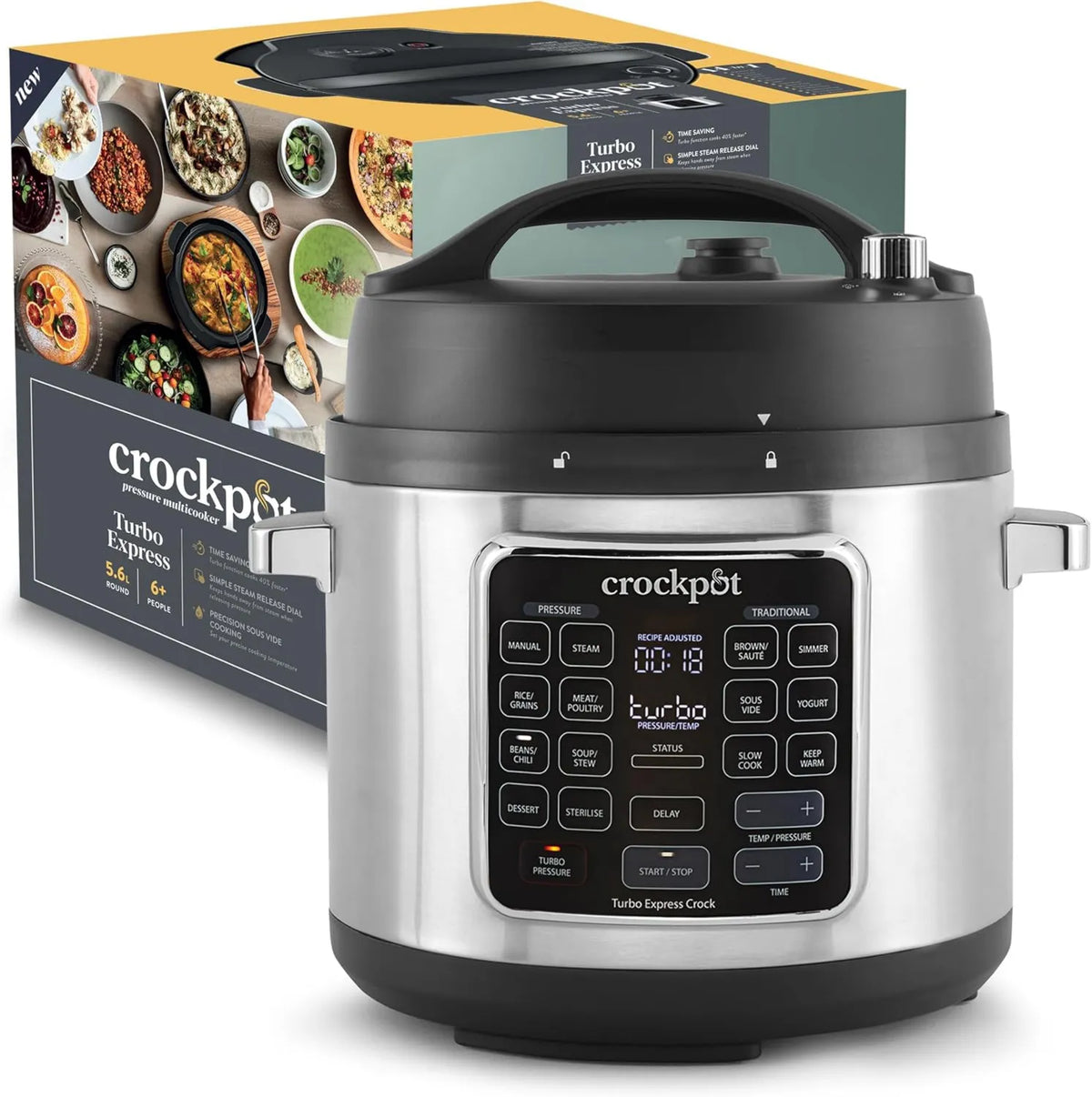 CROCK-POT, CSC062X Multi- kuchenka, elektryczny Multi- kuchenka, 5.6 l, para, czarny