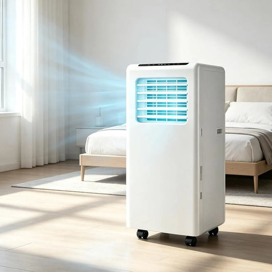 HUANQIN klimatyzator przenośny, Klimatyzator, przenośny, minutnik, Mobile Monobloc 14000 BTU z pilotem zdalnym, 9000btu, 24H minutnik i Ewakuacja Okno
