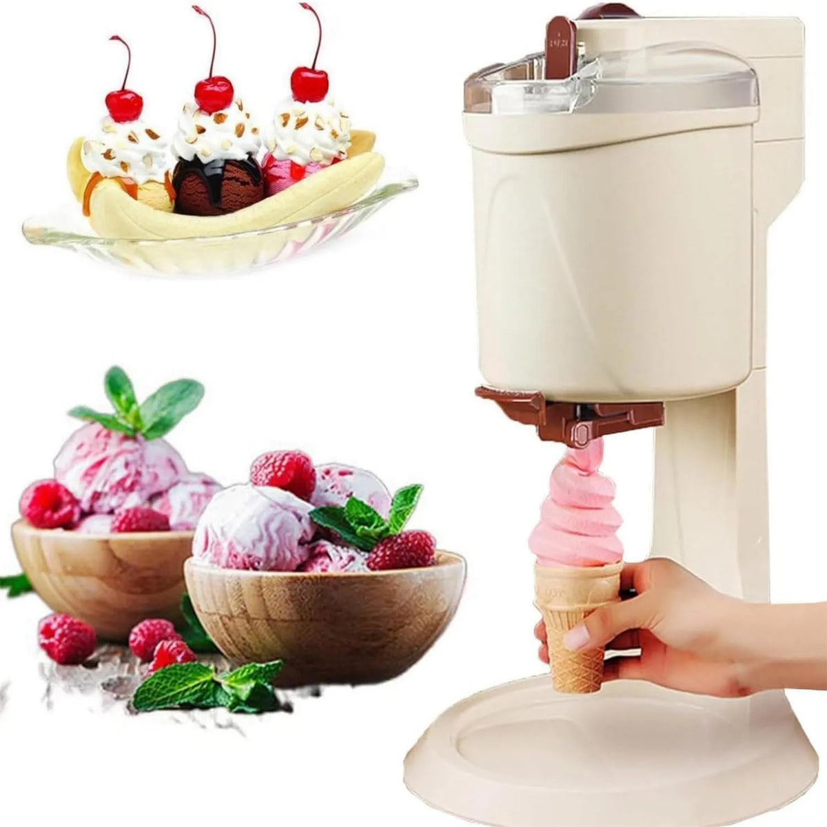 Generic, Mikser, przenośny, elektryczny mikser, kostkarka do lodu i sorbet, Minisorber automatyczny for Fruits