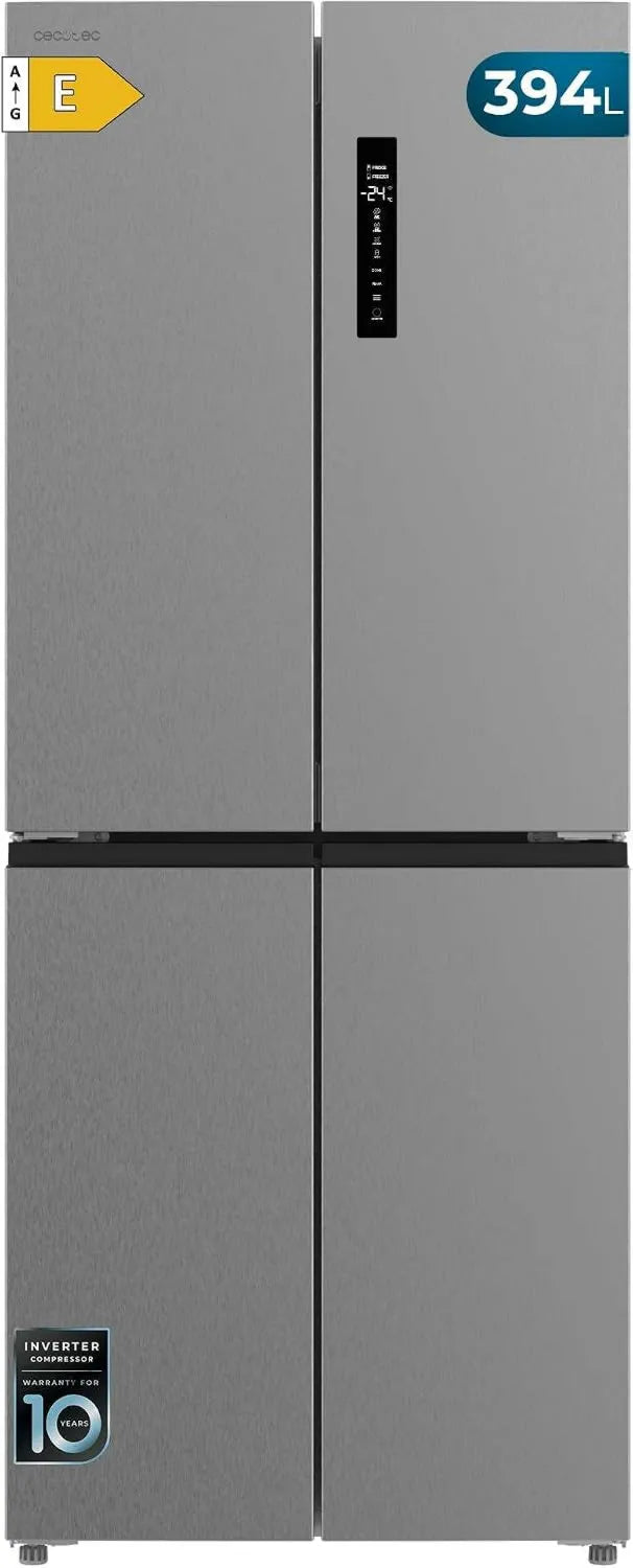 Cecotec lodówka do zabudowy, Bolero CoolMarket 4D Lodówka, 394 l, No Frost, Inwerter, stal nierdzewna, Wysokość 170 cm i 70 cm Szerokość, 394 Litery, Kompressor