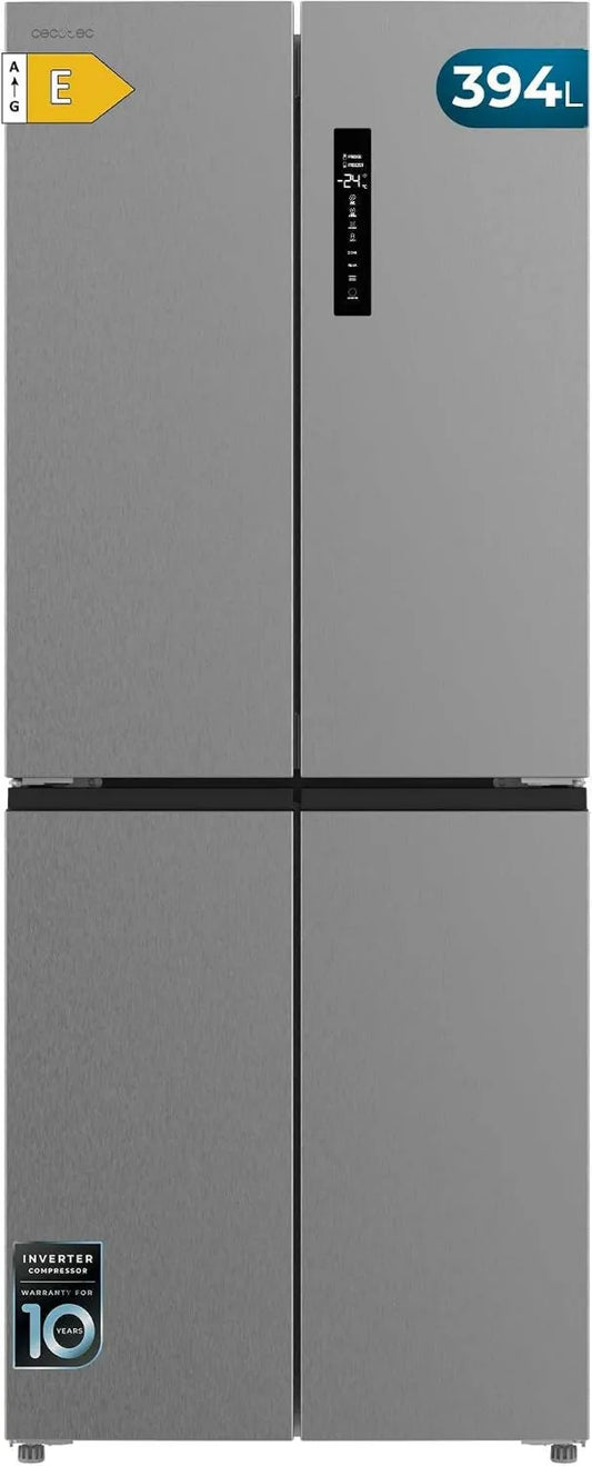 Cecotec lodówka do zabudowy, Bolero CoolMarket 4D Lodówka, 394 l, No Frost, Inwerter, stal nierdzewna, Wysokość 170 cm i 70 cm Szerokość, 394 Litery, Kompressor