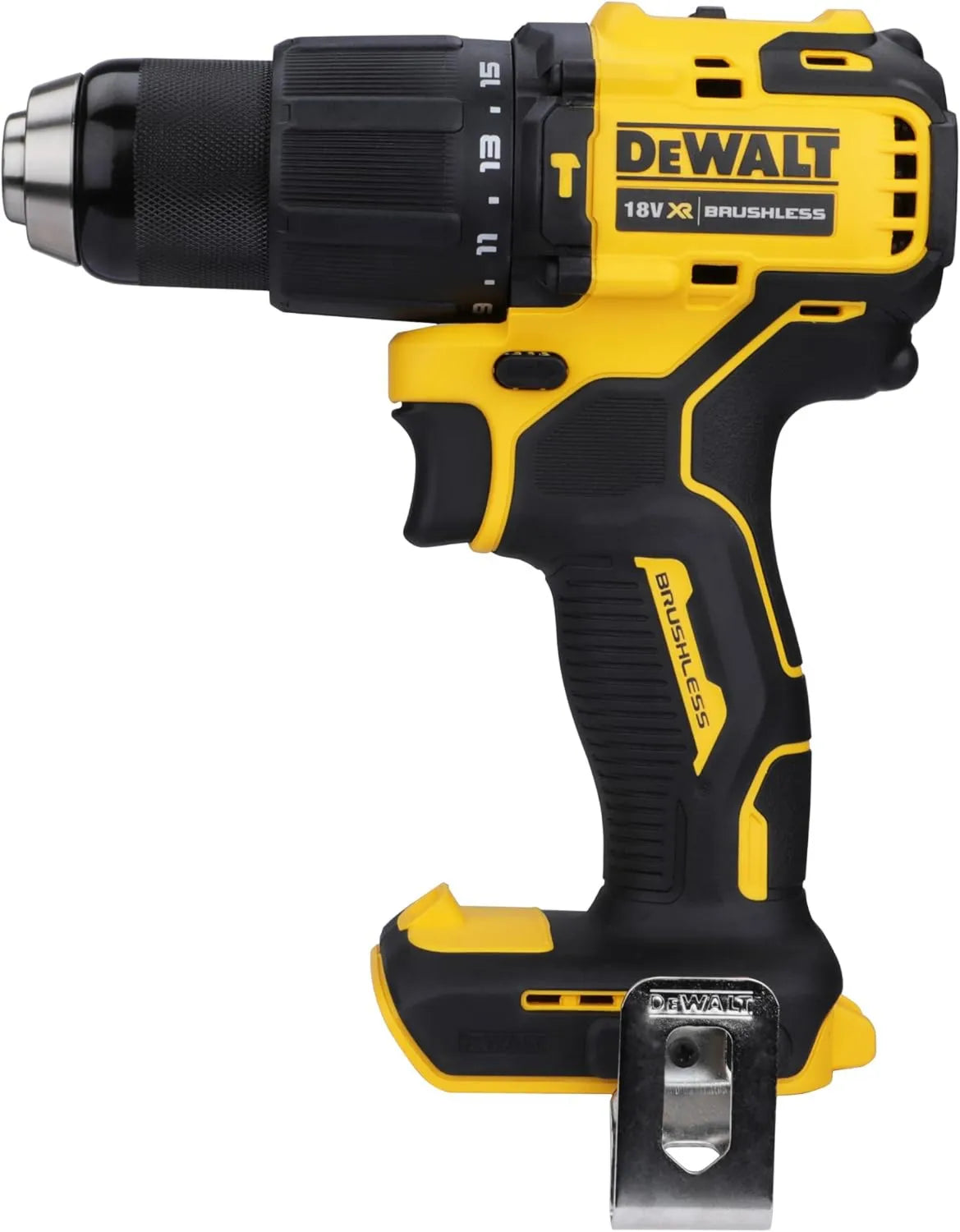 DeWalt DCD709N-XJ wiertarka, zasilanie akumulatorowe, akumulatorowa wiertarka udarowa 18 V 65 Nm, tylko produkt