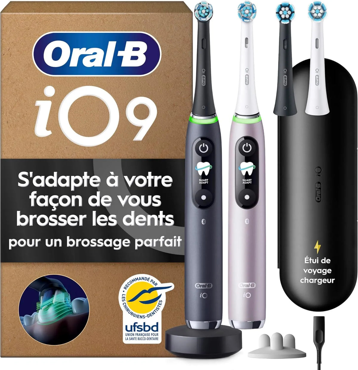 Oral-B, Czarne i różowe, 4 szczotki, szczotki oral- B z elektrycznymi zębami iO 9 Duo