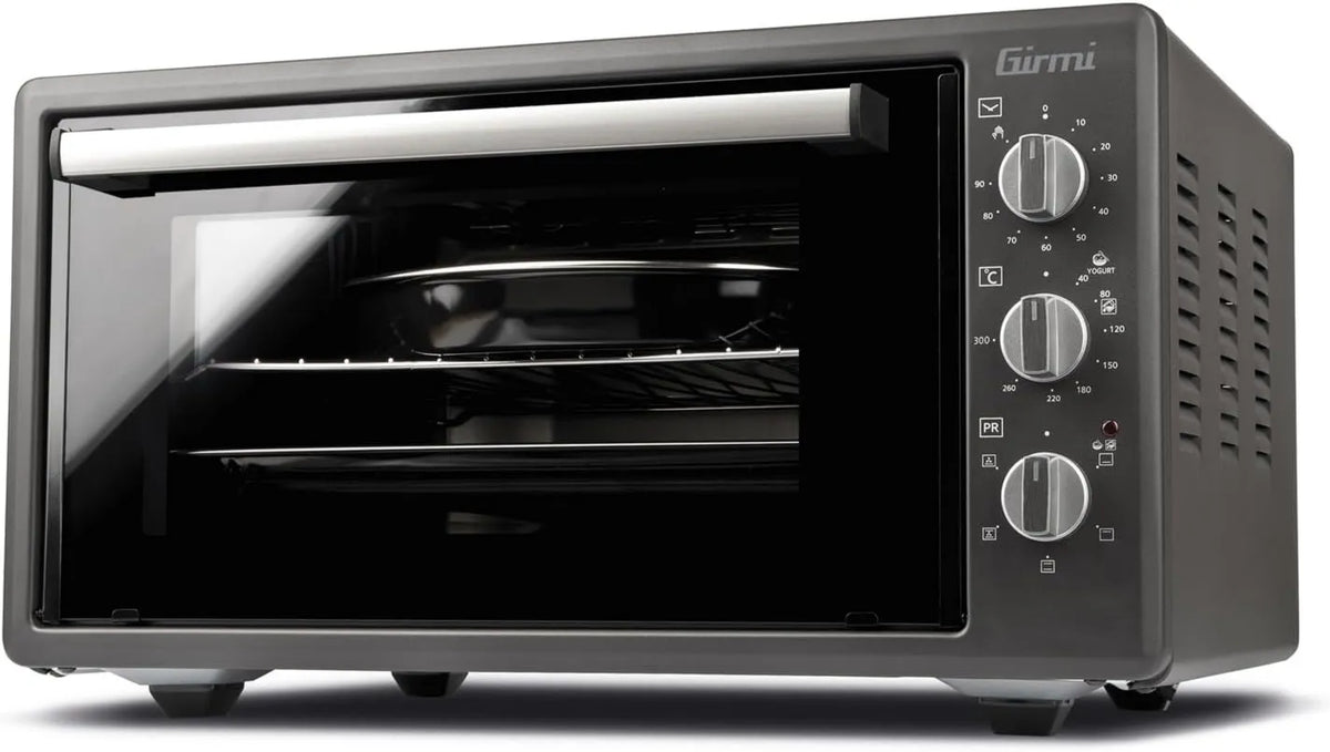 Girmi mini piekarnik, Piec elektryczny, 45 l, 1400 W, FE45, minutnik, grill, termostat, szary, licznik 90 min, Funkcje gotowania, Tradycyjne, Połączone