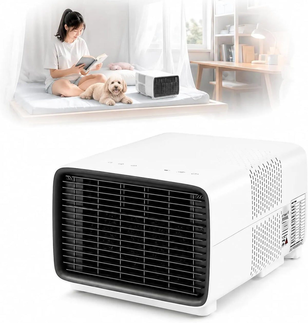 GZGHRZQS klimatyzator przenośny, Klimatyzator, 280 W, 45 dB, przenośne, ciche, kemping, pilot, biurko, sypialnia i akademik