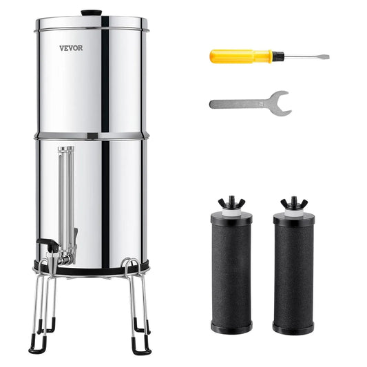 VEVOR, Kuchnia Bańka, 8, 5 l, Stal nierdzewna 304, System filtrowania wody przez Gravity 8, 2 Filtry węglowe