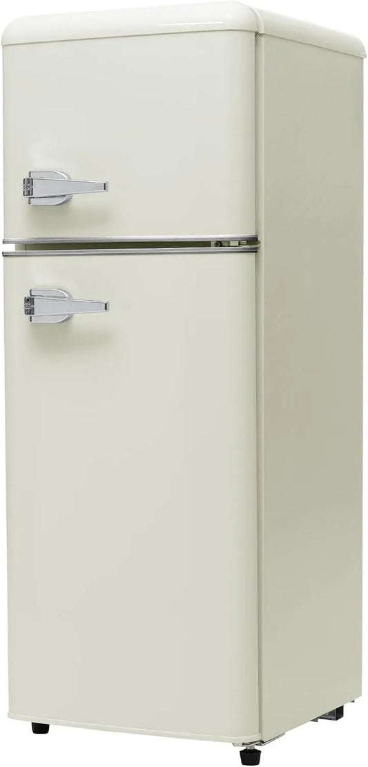 Lodówka z zamrażarką, 105,5 cm, 41 cm, 45 dB, Lodówka w stylu retro, lodówko-zamrażarka, całkowita pojemność 92 litrów