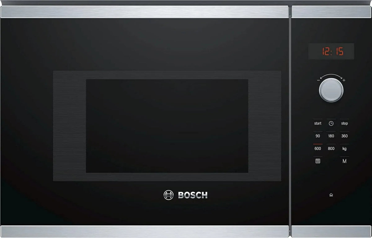 Bosch BFL523MS0 kuchenka mikrofalowa, 800 W, 1.27 kW, stal nierdzewna, kuchenka mikrofalowa do zabudowy, kolor czarny/stal nierdzewna