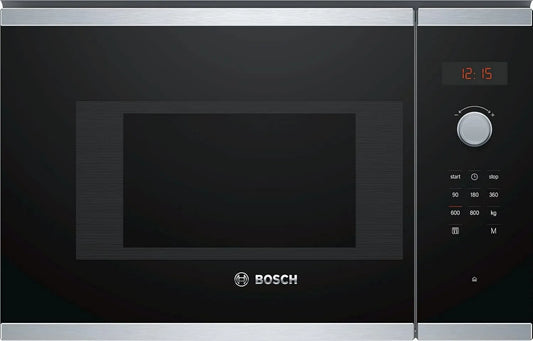 Bosch BFL523MS0 kuchenka mikrofalowa, 800 W, 1.27 kW, stal nierdzewna, kuchenka mikrofalowa do zabudowy, kolor czarny/stal nierdzewna