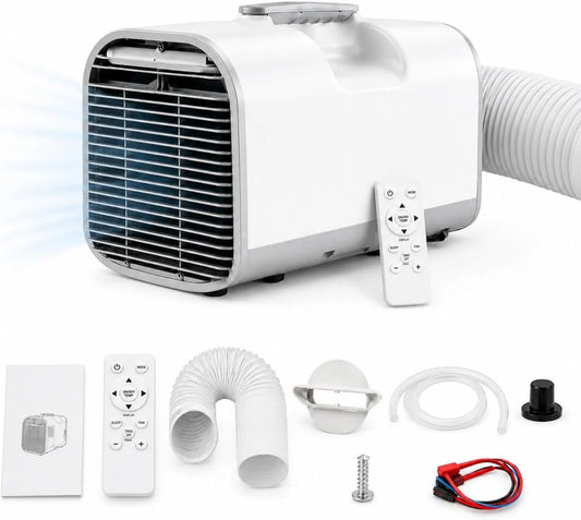 HCAUYNN klimatyzator przenośny, Klimatyzator, 1400 W, 600 W, 16 do 32°C, Klimatyzator 1400 W / 5000BTU, Kemping, Air Sec tryb for kemping- Cars, Nominal moc 600 W 1400 W/5000BTU