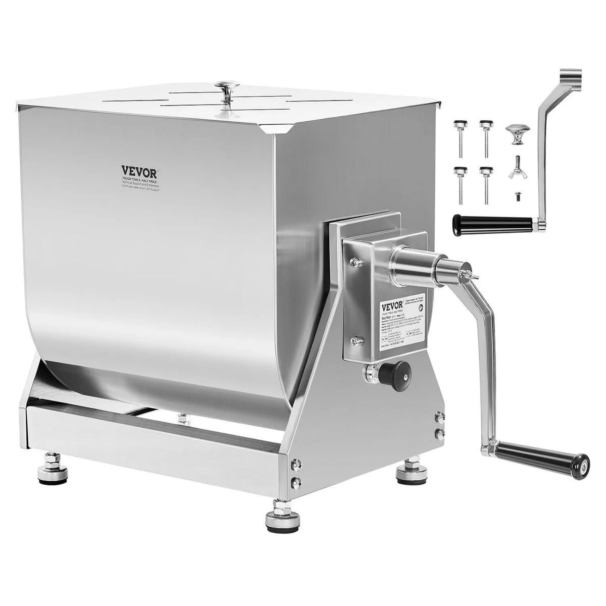 BME30-T mikser do mięsa, 27,2 kg, 340 mm, VEVOR Zbiornik uchylny o pojemności 27,2 kg, sprzęt do przetwarzania mięsa ze stali nierdzewnej
