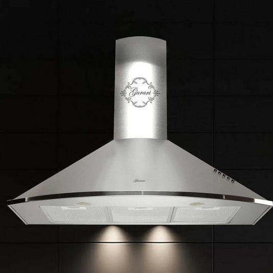 Gurari okap kuchenny, C 046, 90 cm, 1000 m3 / h, odpływ i recykling, stal nierdzewna