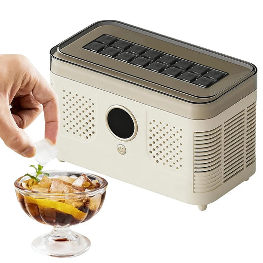 TECKZOON kostkarka do lodu, 12 V / 220 V, 12 V, przenośne, kemping, szybka produkcja w 20- 30 Min, Kemping i wakacje, 16 kremów lodowych 12 V/220 V
