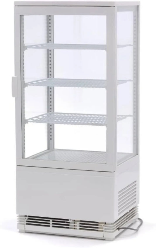 Générique, Chłodna Vitrine, 78 l, biała, Generyczny Chrzaniony Vitrine Panoramiczne 78 l - 4 twarze Wyposażone - Zimne Wentylowane - LED - Biały, LED