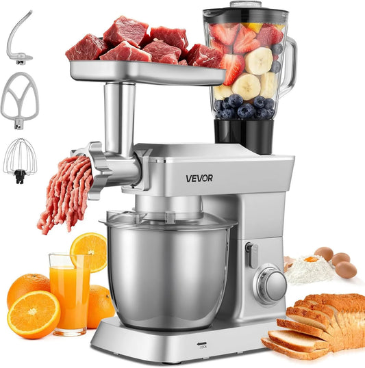 VEVOR mikser planetarny, Blender, 4, 3 l, 1300 W, stal nierdzewna, pastry robotów i kulinarne 4, bol nierdzewny, 1, 5 l