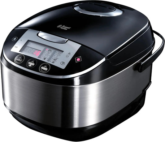 Russell Hobbs multicooker, 11 programów, stal nierdzewna, timer, funkcja podtrzymywania temperatury, czarno-srebrny, Multicooker Cook at Home 21850-5