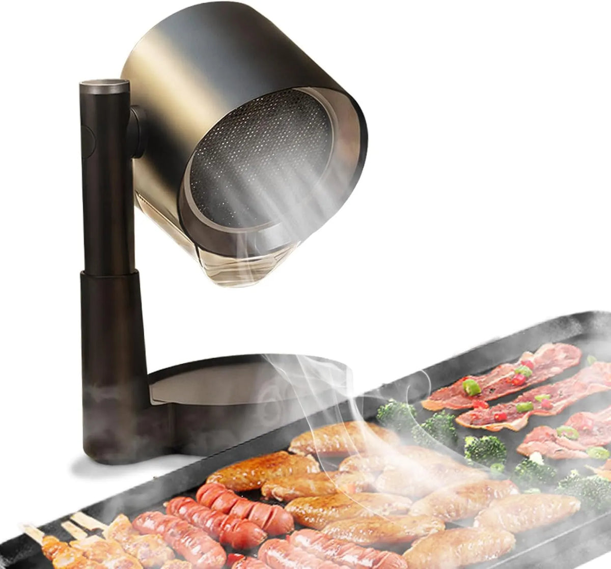 AURIVEE okap kuchenny, Kamizelka, 3 prędkości, przenośne, kemping, Brak instalacji do mieszkania, grill, Filtr w Graisse Aluminium - bez