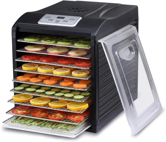 Bio Chef suszarka do żywności, Stoper, cyfrowy cyfrowy wyświetlacz, BioChef Arizona Soil 9 Płyty, 600 W, Usuwalne płyty ze stali nierdzewnej, BPA
