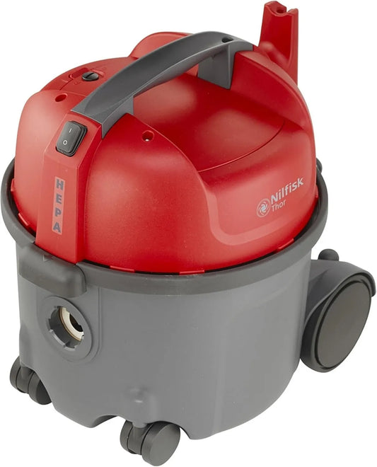Nilfisk odkurzacz tradycyjny, Thor Drum Vacuum 8 l 800 W B Czarny, Czerwony, 32 kWh, 200 W, 220, Vacuums, 50 / 60, 240