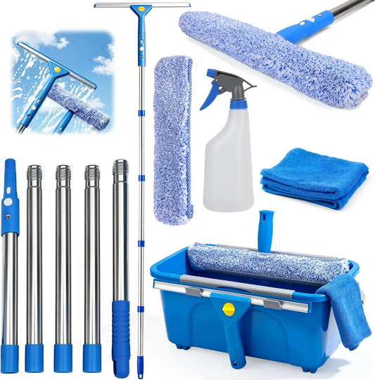 ddLUCK, 2szt. Silikon Raclette, Micro fibre cleaning szmatką, do prania szkła z pralką Stool, pralka 2Pcs