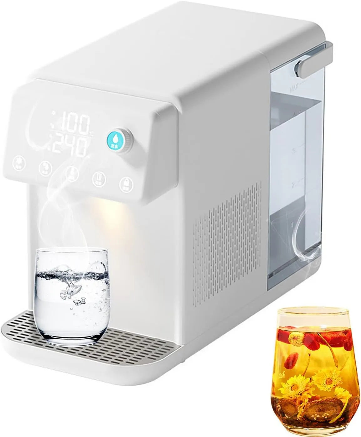 Generic, czajnik elektryczny, 25 do 100°C, 2 strefy temperatur, biały, 12 Ustawienia temperatury, 8 poziomów głośności