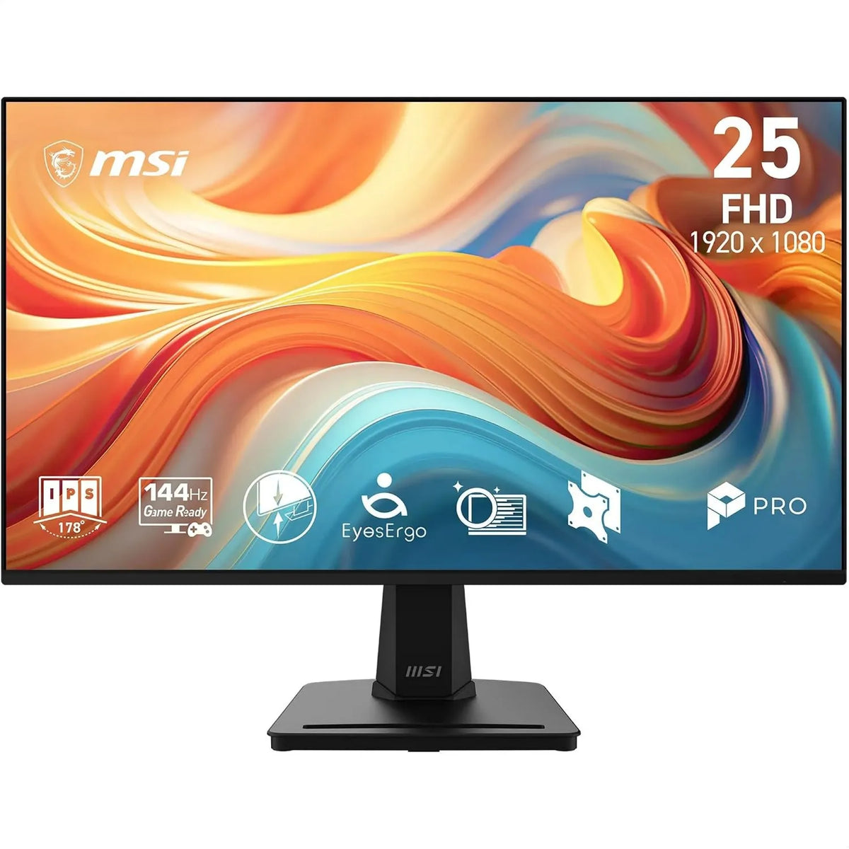 MSI monitor komputerowy, Dalle IPS 1920x1080, Pro profesjonalny wyświetlacz 24.5 'FHD, 144 Hz, 1ms MP251A E14 L, VESA, HDMI, kompatybilne adaptive- Sync